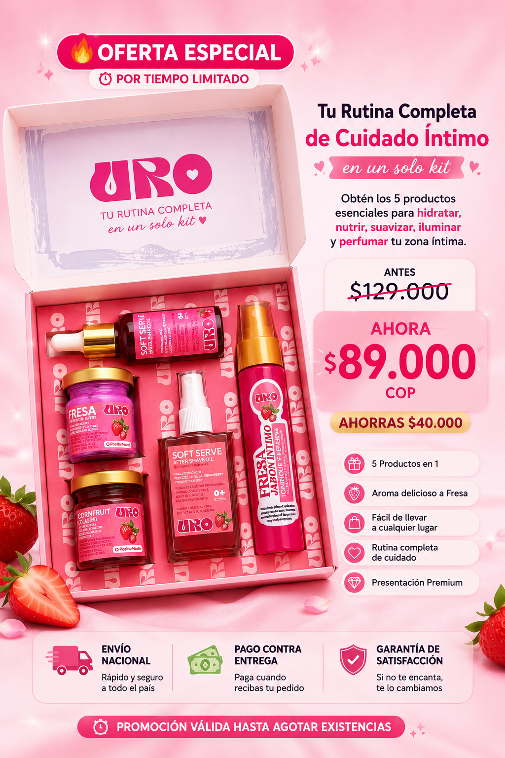 Kit URO™ | Tu Rutina Íntima Completa de 5 Piezas con Registro O POSITIV
