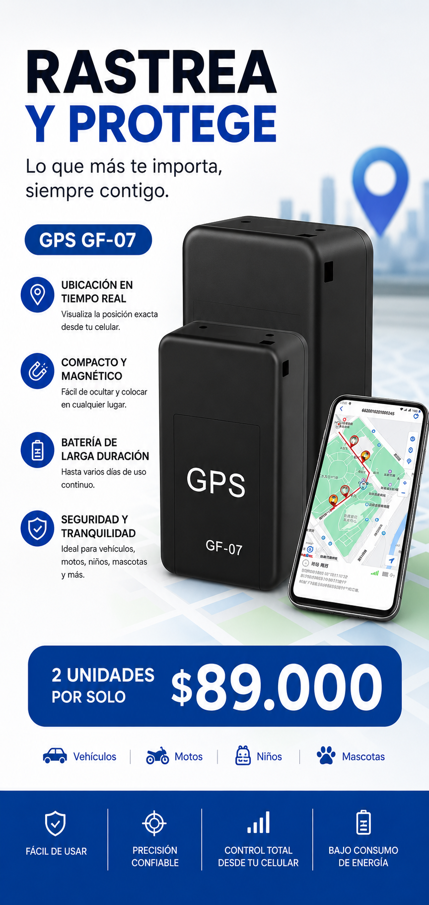Localizador mini GPS™ | Rastreo inteligente en Tiempo Real