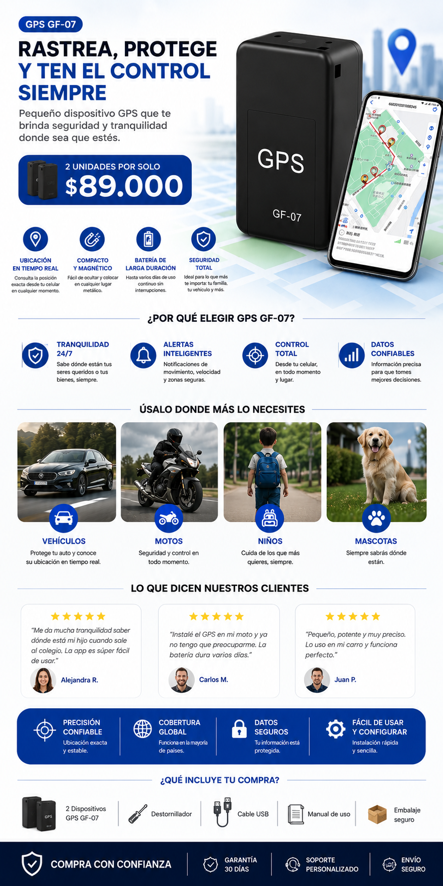 Localizador mini GPS™ | Rastreo inteligente en Tiempo Real