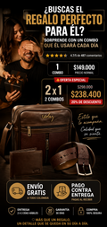 Set Masculino de Cuero de Lujo – Bolso, Billetera y Correa
